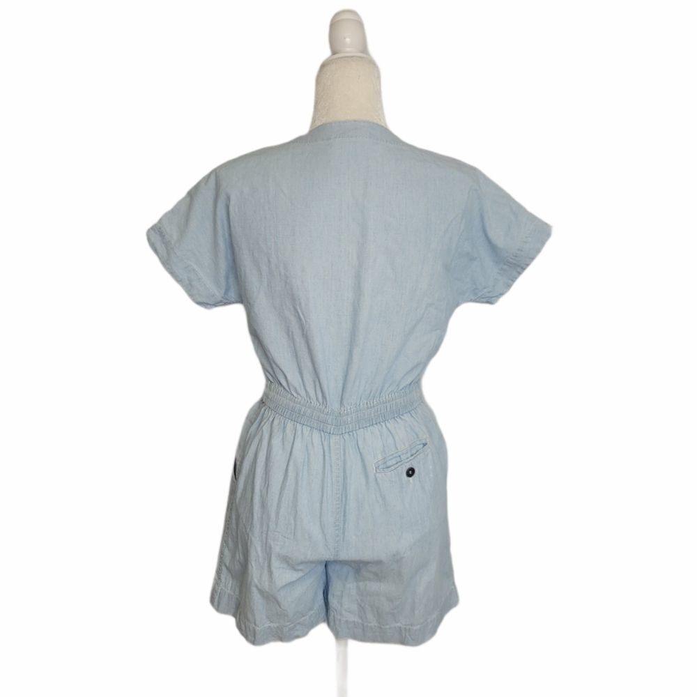 VINTAGE 90s romper LizWear blue chambray button up‎ playsuit XS/S - Picture 4 of 15